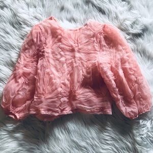 Zara Pink Ruffle Top Size SM